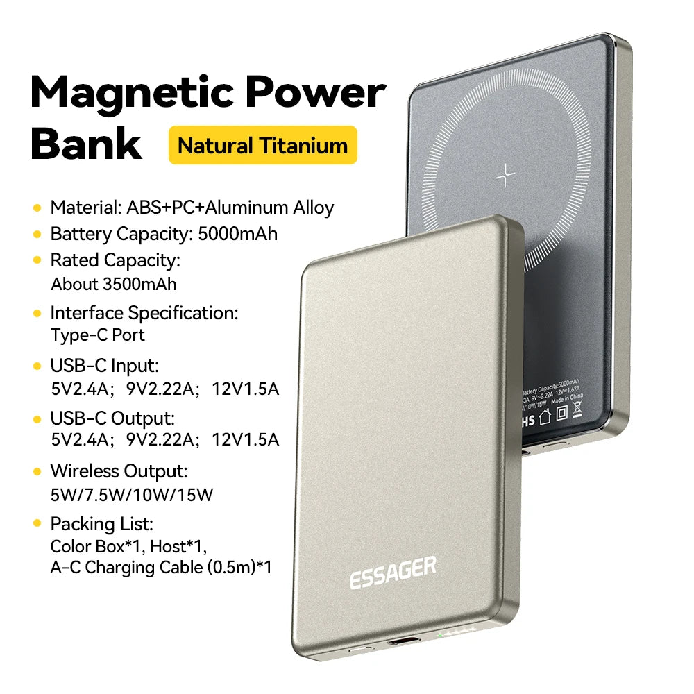 Batería magnética fina 5000 mAh
