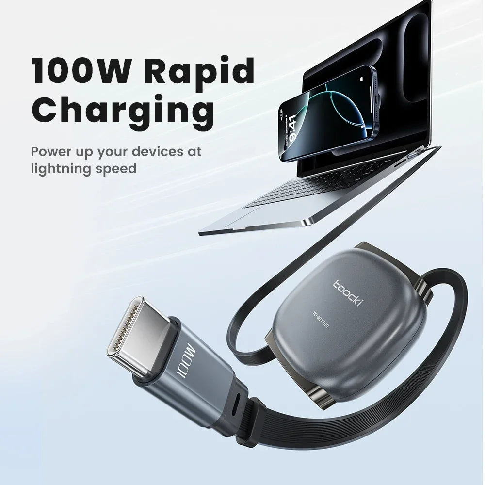Cable USB-C retráctil de 100 W