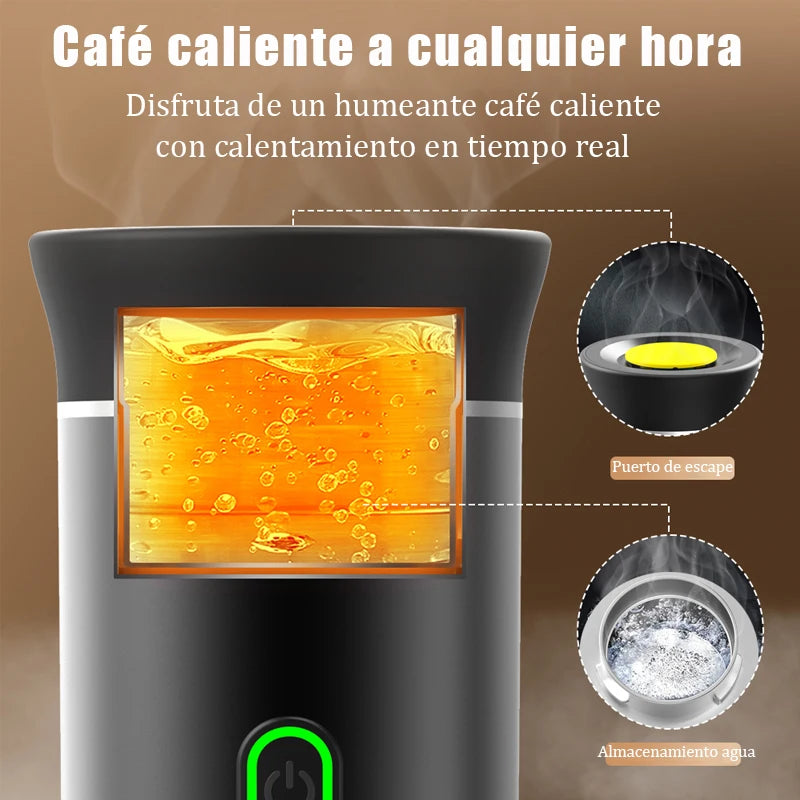 Cafetera espresso portátil que calienta el agua