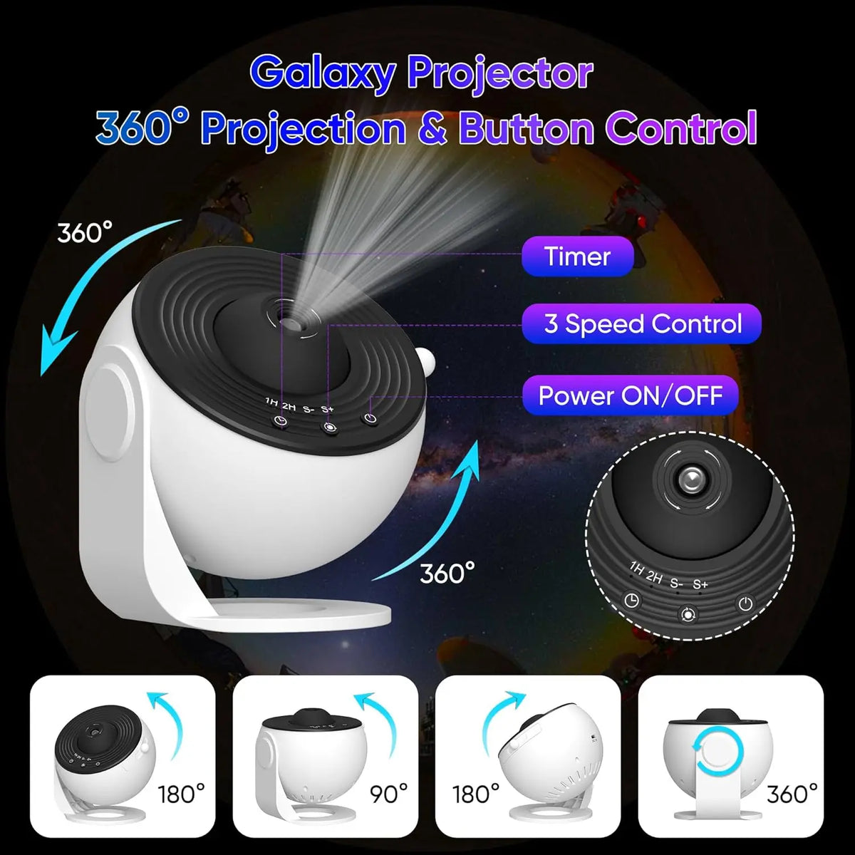 Proyector de galaxias para dormitorio
