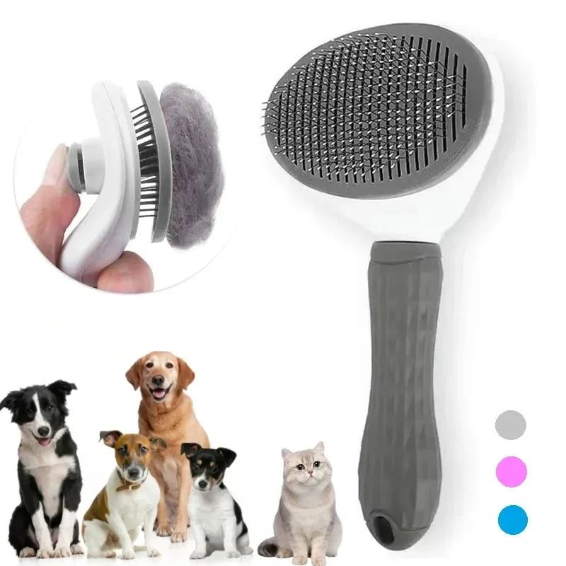 Cepillo autolimpiable para perro y gato