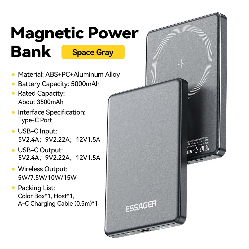 Batería magnética fina 5000 mAh
