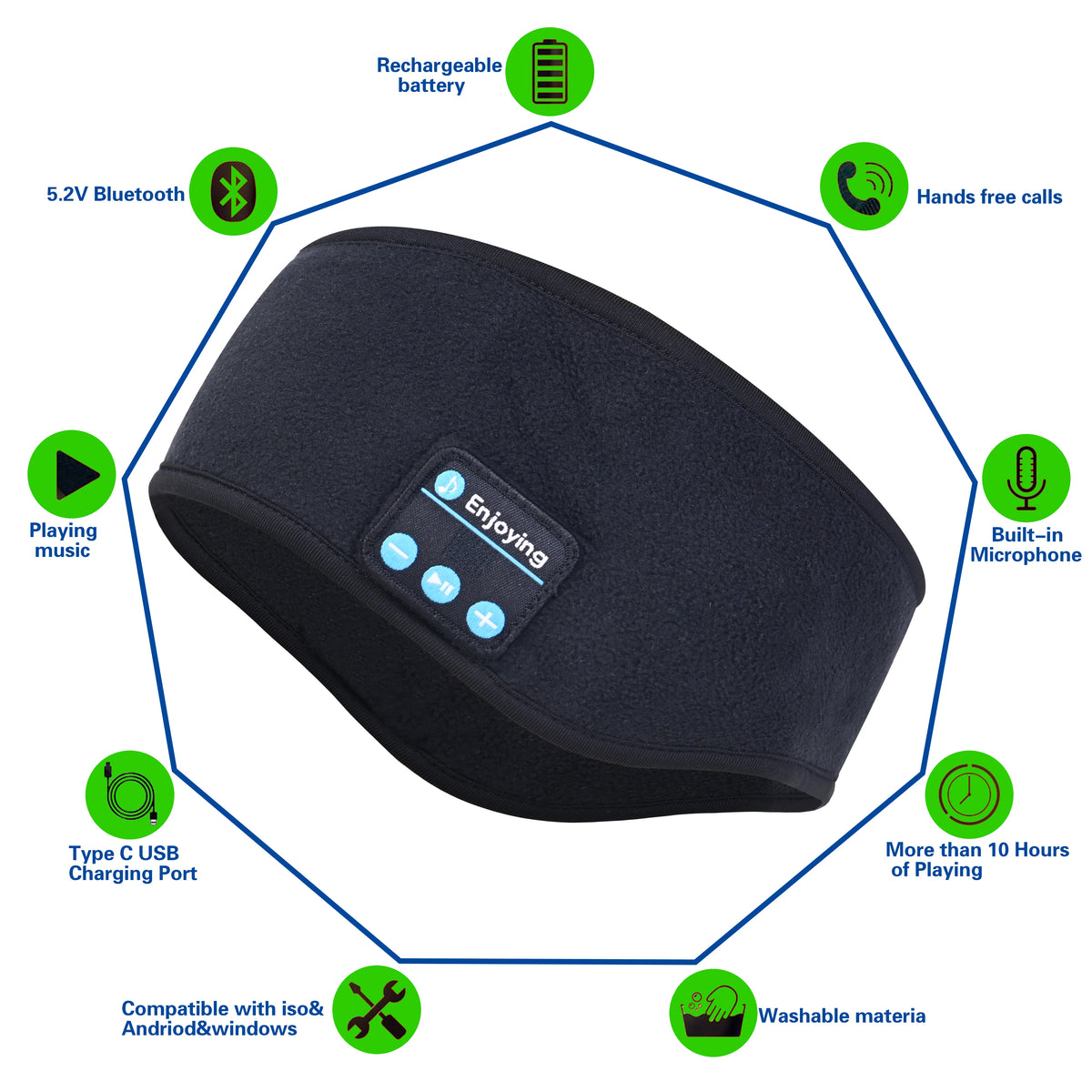 Cinta para dormir con auriculares