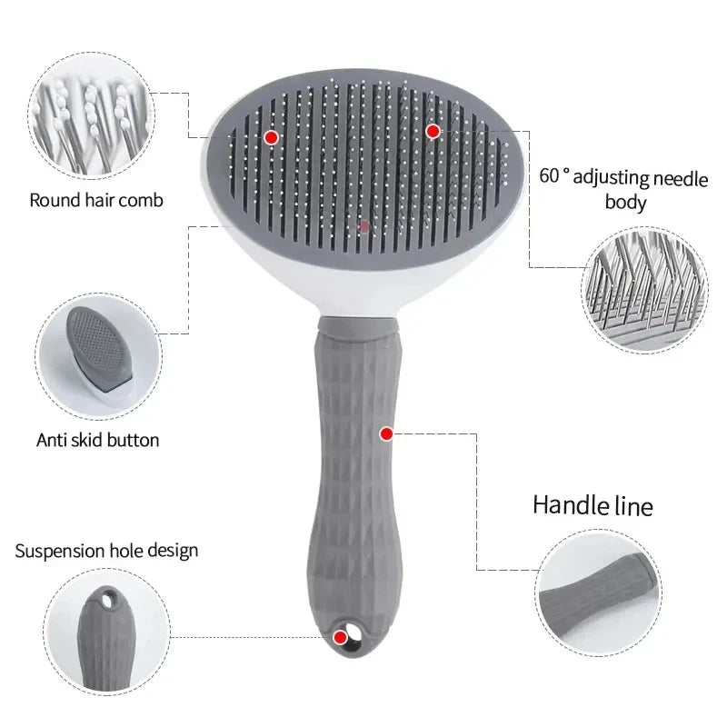 Cepillo autolimpiable para perro y gato