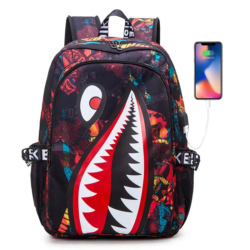 Mochila tiburón con puerto USB