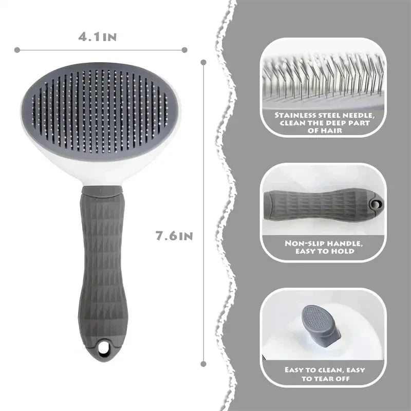 Cepillo autolimpiable para perro y gato