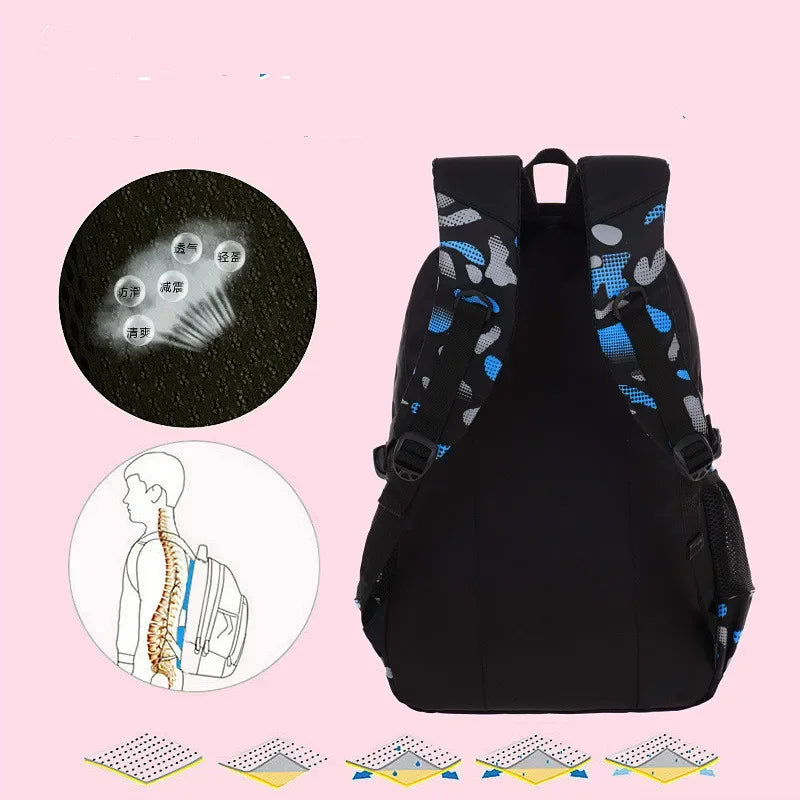 Mochila ergonómica impermeable para primaria