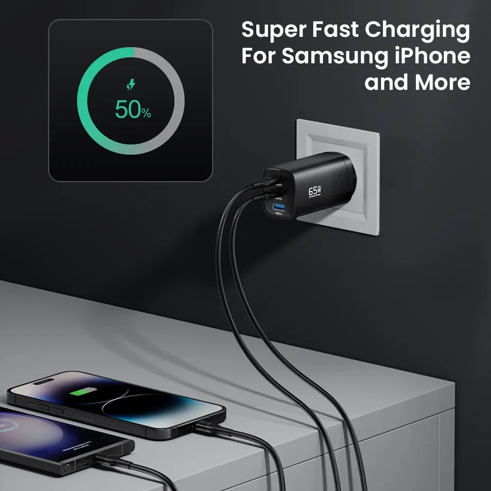 Cargador de viaje rápido de 65 W