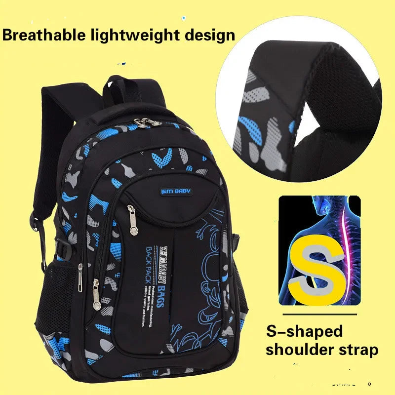 Mochila ergonómica impermeable para primaria